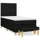 kontinentalseng med madras 90x190 cm stof sort
