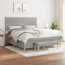 kontinentalseng 160x200 cm stof lysegrå