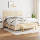 kontinentalseng med madras 180x200 cm stof cremefarvet