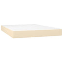 kontinentalseng med madras 140x190 cm stof cremefarvet