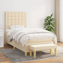 kontinentalseng med madras 80x200 cm stof cremefarvet