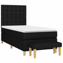kontinentalseng med madras 90x200 cm stof sort