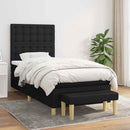 kontinentalseng med madras 90x200 cm stof sort