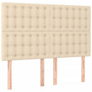 kontinentalseng med madras 140x190 cm stof cremefarvet