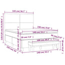 kontinentalseng med madras 140x190 cm fløjl mørkeblå