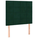 kontinentalseng med madras 80x200 cm fløjl mørkegrøn