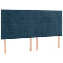 kontinentalseng med madras 200x200 cm fløjl mørkeblå
