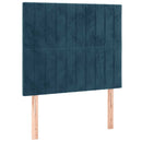 kontinentalseng med madras 90x200 cm fløjl mørkeblå