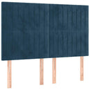 kontinentalseng med madras 140x190 cm fløjl mørkeblå