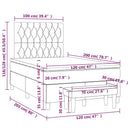 kontinentalseng 120x200 cm fløjl mørkeblå