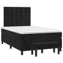 kontinentalseng 120x200 cm fløjl sort
