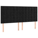 kontinentalseng med madras 200x200 cm fløjl sort