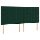 kontinentalseng med madras 200x200 cm fløjl mørkegrøn