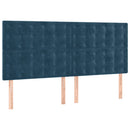 kontinentalseng med madras 200x200 cm fløjl mørkeblå