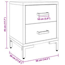 sengeborde 2 stk. 36x30x45 cm massivt fyrretræ sort