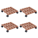 plantevogne 4 stk. 30x30x7,5 cm WPC brun