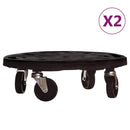 plantevogne 2 stk. med hjul 275 kg diam. 40 cm sort