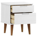 sengebord MOLDE 40x35x48 cm massivt fyrretræ hvid