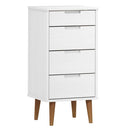 kommode MOLDE 40x35x82 cm massivt fyrretræ hvid
