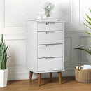 kommode MOLDE 40x35x82 cm massivt fyrretræ hvid