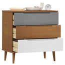 kommode MOLDE 80x40x80 cm massivt fyrretræ brun