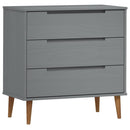 kommode MOLDE 80x40x80 cm massivt fyrretræ grå