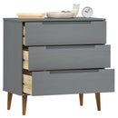 kommode MOLDE 80x40x80 cm massivt fyrretræ grå