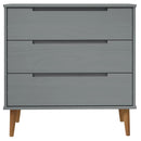 kommode MOLDE 80x40x80 cm massivt fyrretræ grå