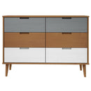 sengebord MOLDE 113x40x80 cm massivt fyrretræ brun