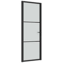 dør 76x201,5 cm mat glas og aluminium sort