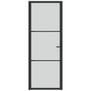 dør 76x201,5 cm mat glas og aluminium sort