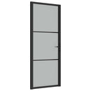 dør 83x201,5 cm mat glas og aluminium sort