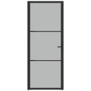 dør 83x201,5 cm mat glas og aluminium sort
