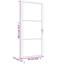 dør 93x201,5 cm sikkerhedsglas mat glas og aluminium sort