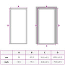 dør 93x201,5 cm sikkerhedsglas mat glas og aluminium sort