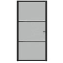 dør 102,5x201,5 cm sikkerhedsglas mat glas og aluminium sort