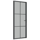 dør 83x201,5 cm mat glas og aluminium sort