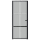 dør 83x201,5 cm mat glas og aluminium sort
