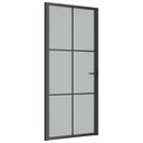 dør 93x201,5 cm sikkerhedsglas mat glas og aluminium sort