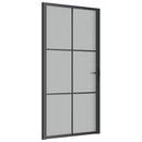 dør 102,5x201,5 cm sikkerhedsglas mat glas og aluminium sort