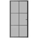 dør 102,5x201,5 cm sikkerhedsglas mat glas og aluminium sort