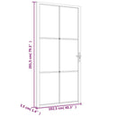 dør 102,5x201,5 cm sikkerhedsglas mat glas og aluminium sort