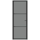 dør 76x201,5 cm sikkerhedsglas og aluminium sort