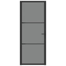 dør 83x201,5 cm sikkerhedsglas og aluminium sort