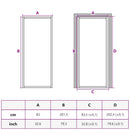 dør 83x201,5 cm sikkerhedsglas og aluminium sort