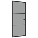 dør 93x201,5 cm sikkerhedsglas og aluminium sort