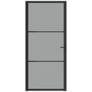 dør 93x201,5 cm sikkerhedsglas og aluminium sort