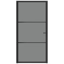 dør 102,5x201,5 cm sikkerhedsglas og aluminium sort