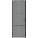 dør 76x201,5 cm sikkerhedsglas og aluminium sort