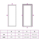 dør 76x201,5 cm sikkerhedsglas og aluminium sort
